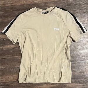 Men’s Michael Kors Tan T-Shirt with Stripes on Sleeves